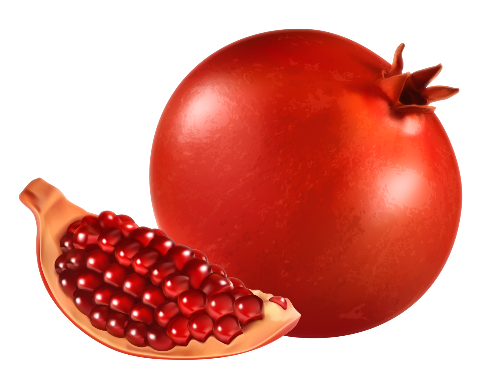 a pome with red seeds inside of it