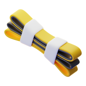 a piece of yellow and black cable