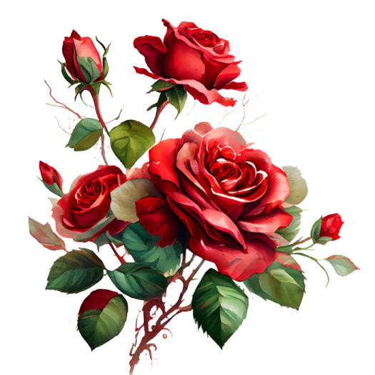 a bunch of red roses with green leaves