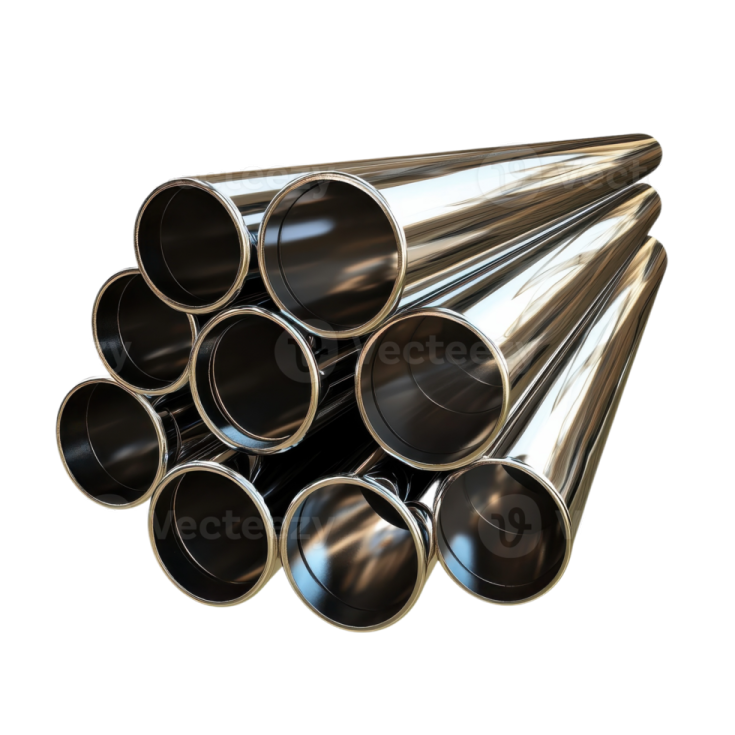 a pile of stainless pipes