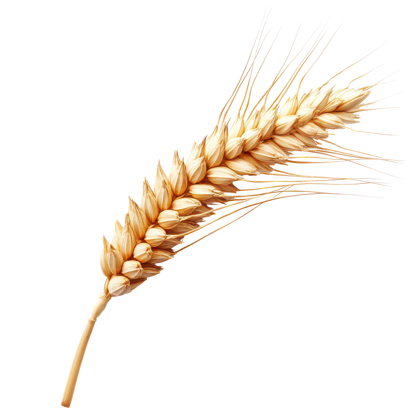 a stalk of wheat on a white background