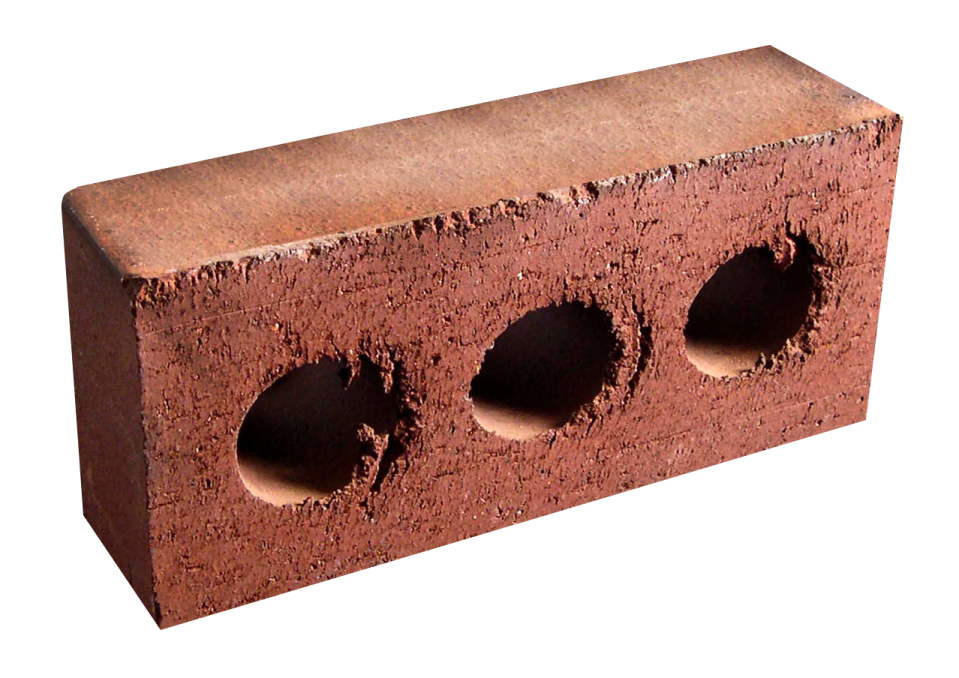 a brick with three holes in it