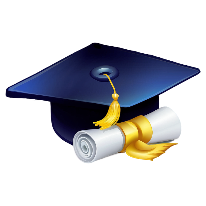 a graduation cap and diploma