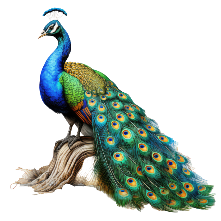 a peacock sitting on top of a tree branch