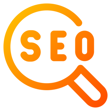 a mag glass with the word seo on it