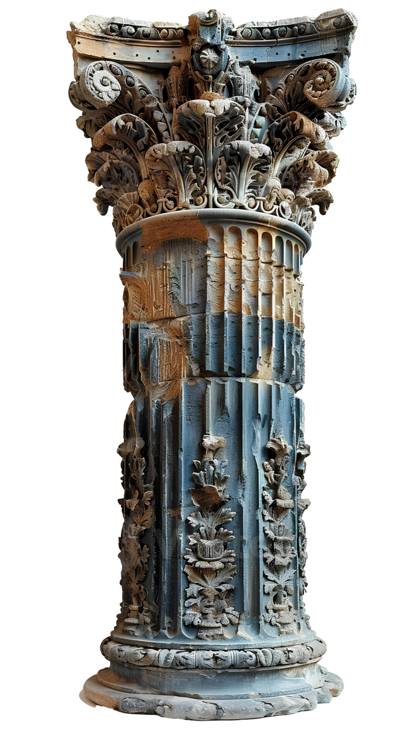 a sculpture of a column on a white background