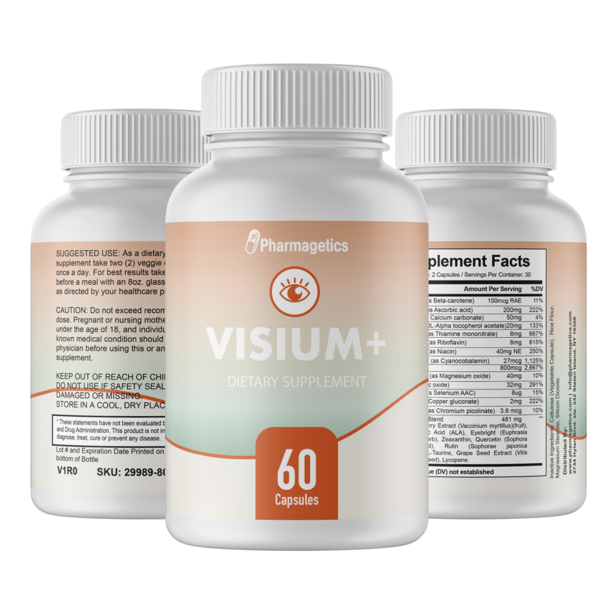 three bottles of vitamin supplements