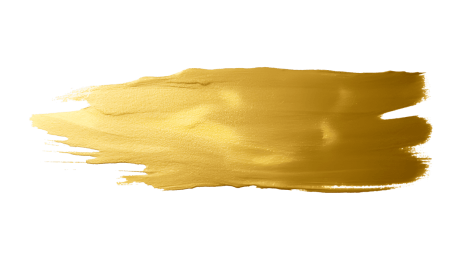 a gold paint stroke on a white background
