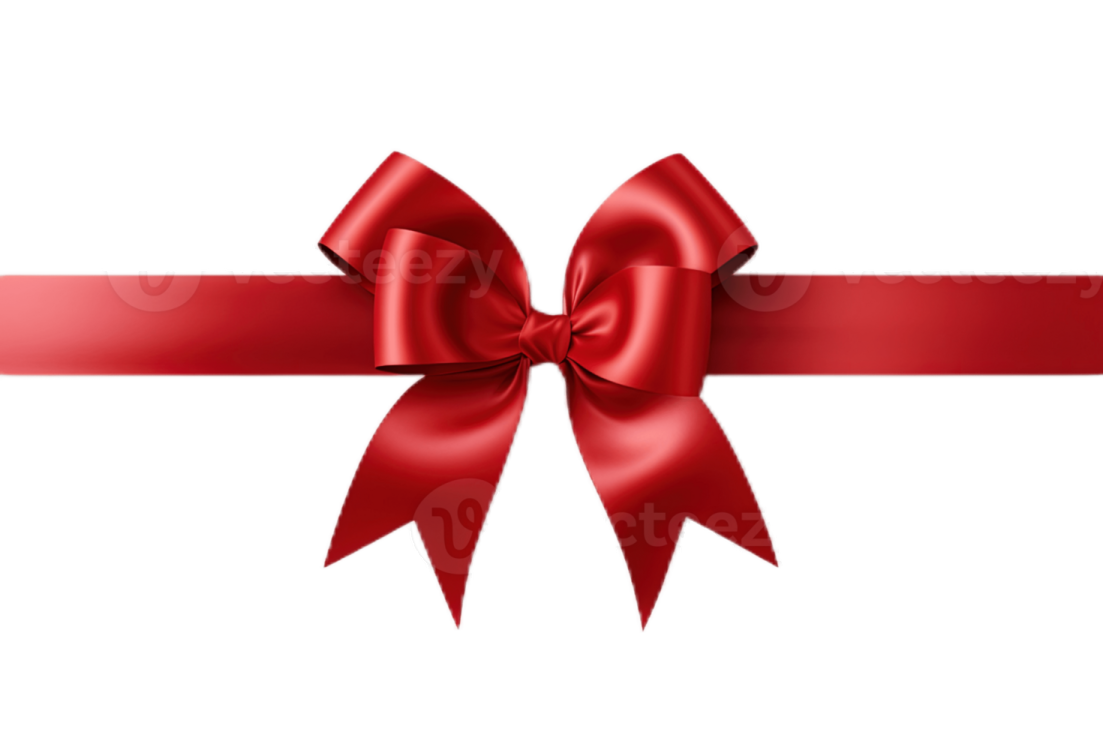 a red ribbon with a bow