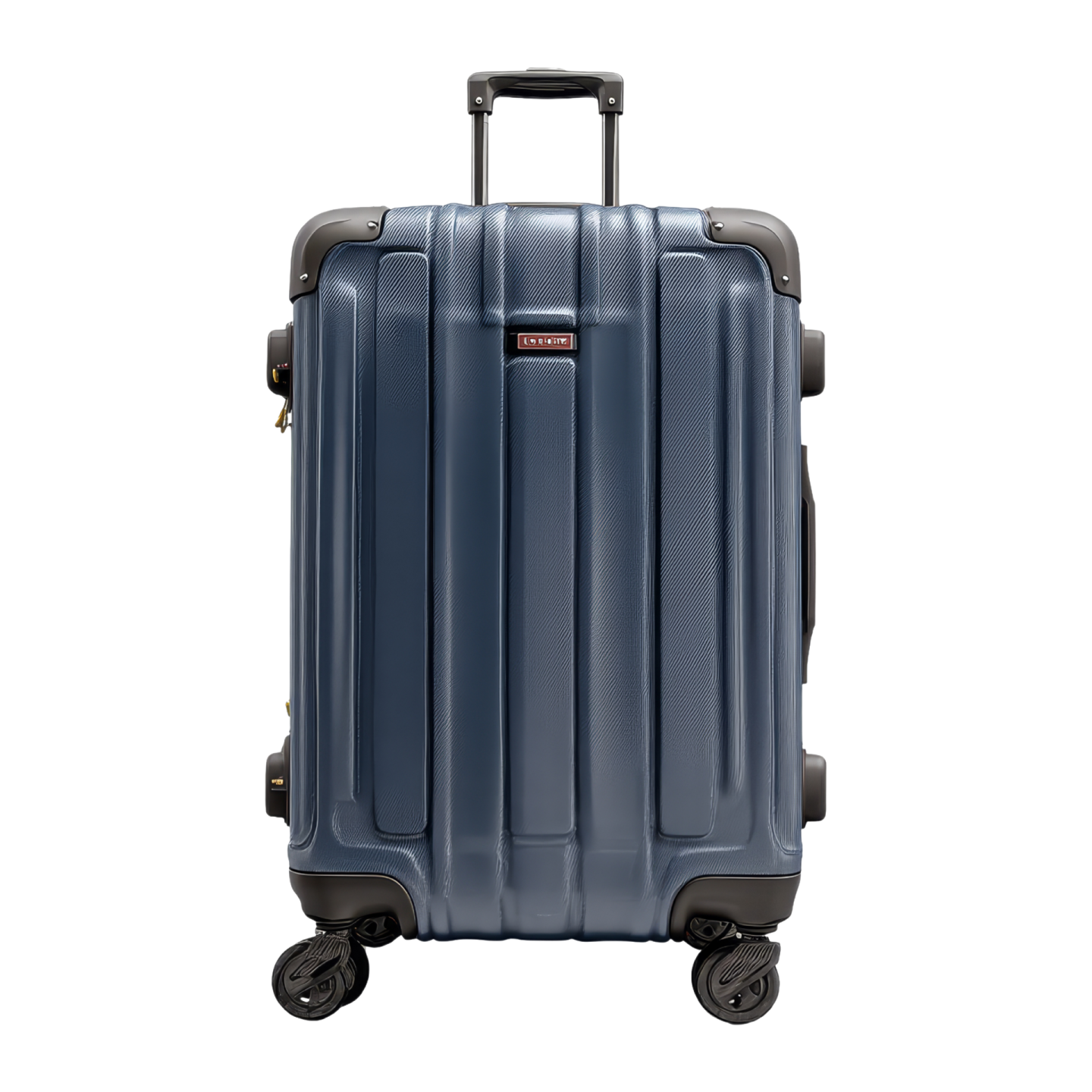 a blue suitcase with wheels