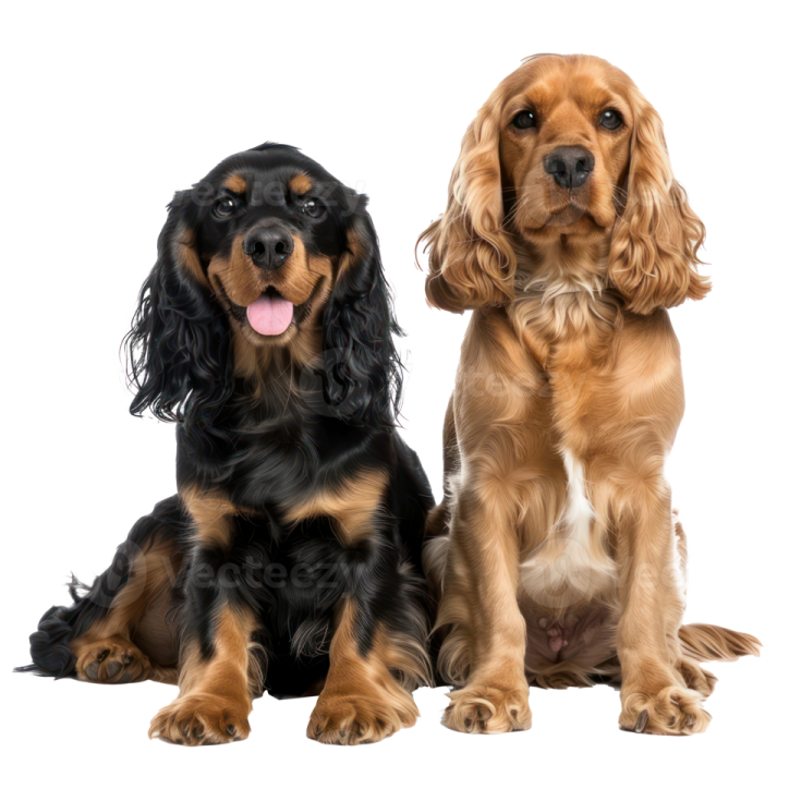 two dogs sitting next to each other dog
