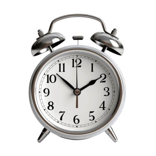 an alarm clock on a white background
