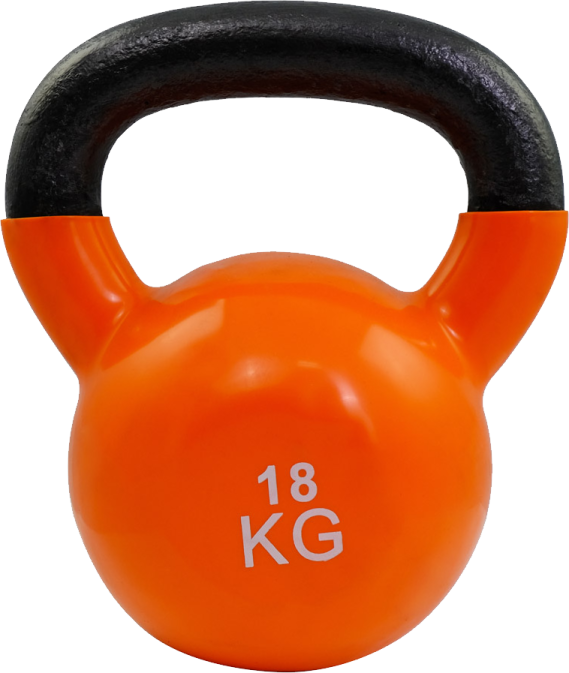 an orange kettle with a black handle