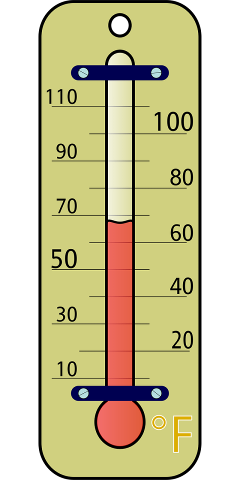 a thermometer on a white background