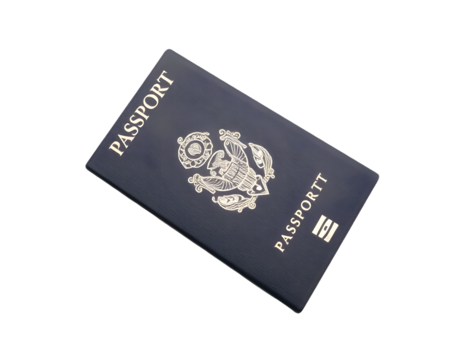 a passport on a white background