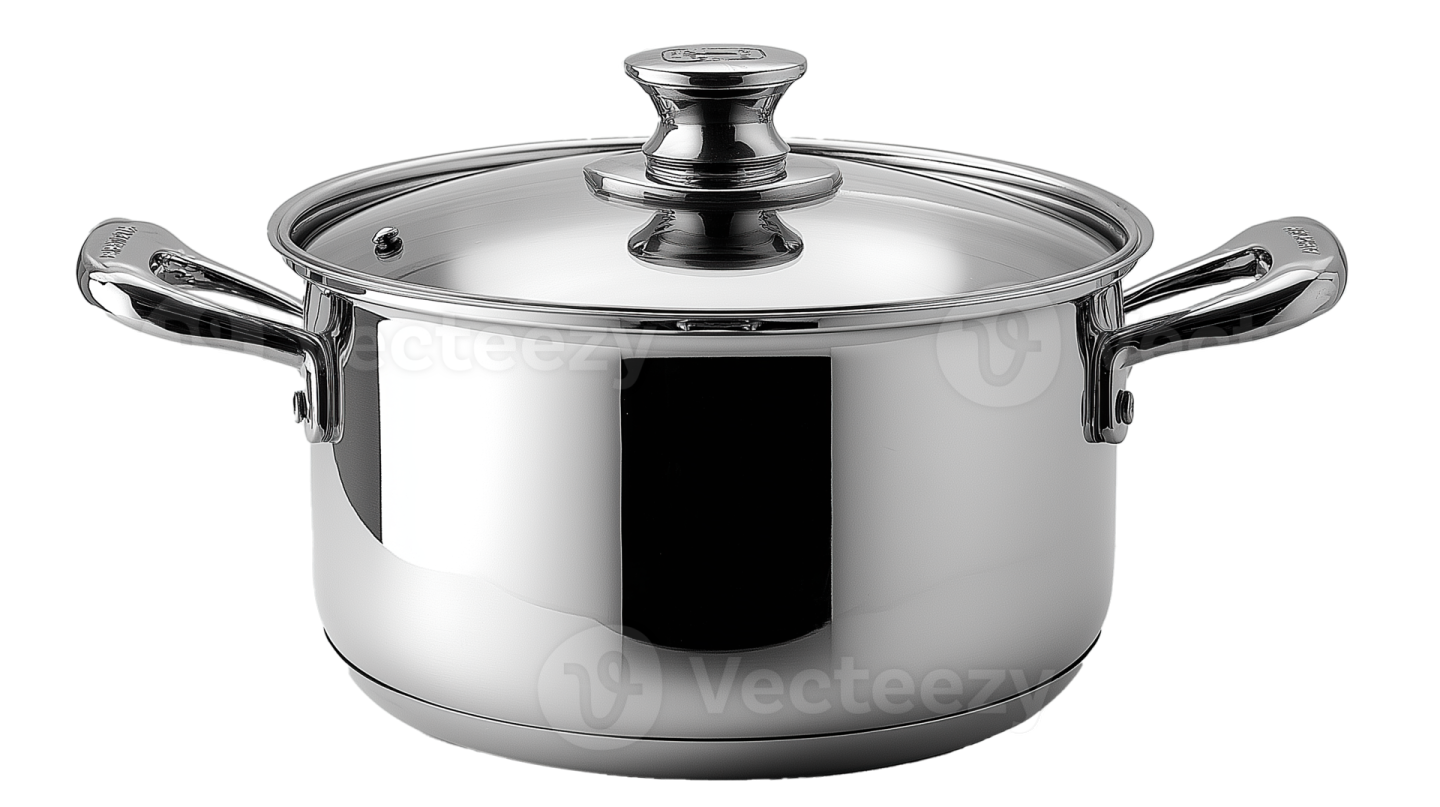 an image of a stainless pot with lid