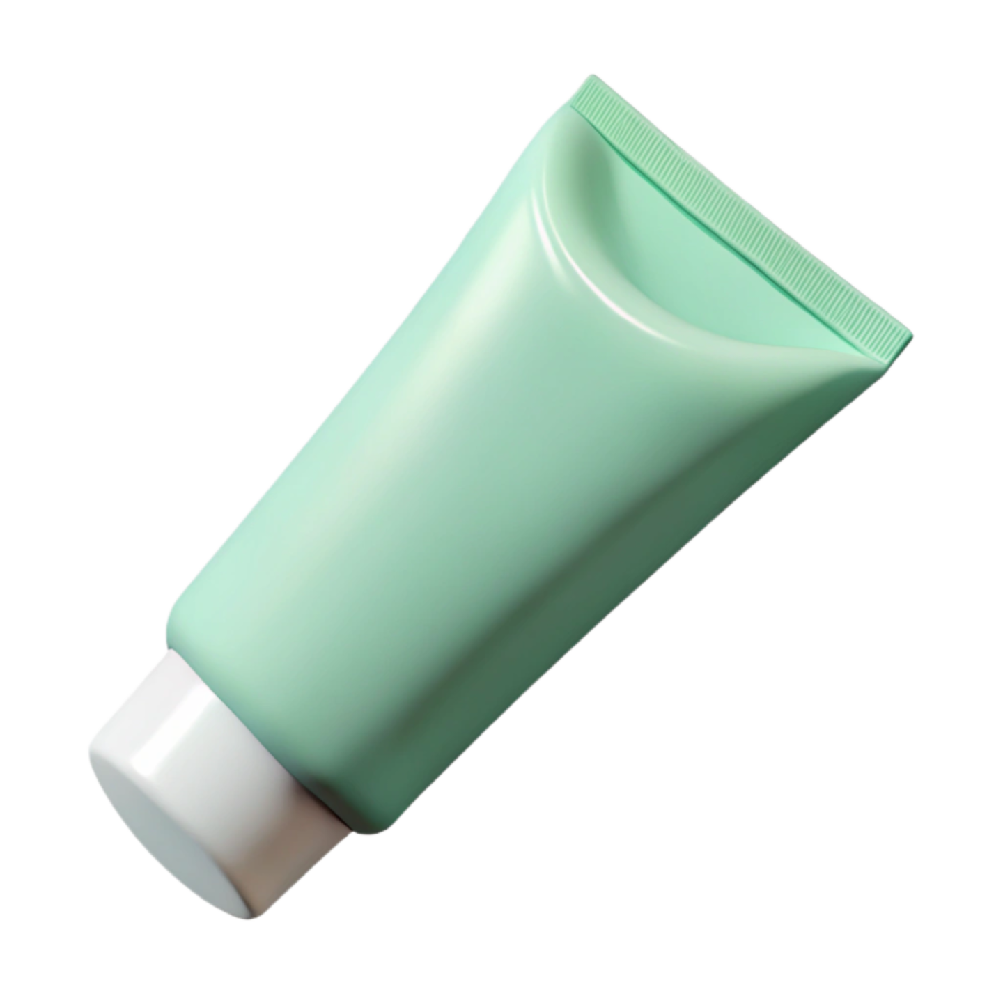 a tube of green cream on a white background