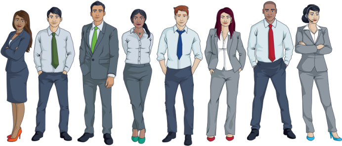 a group of business people standing together