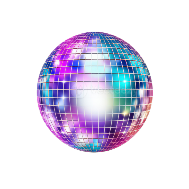 a disco ball on a white background