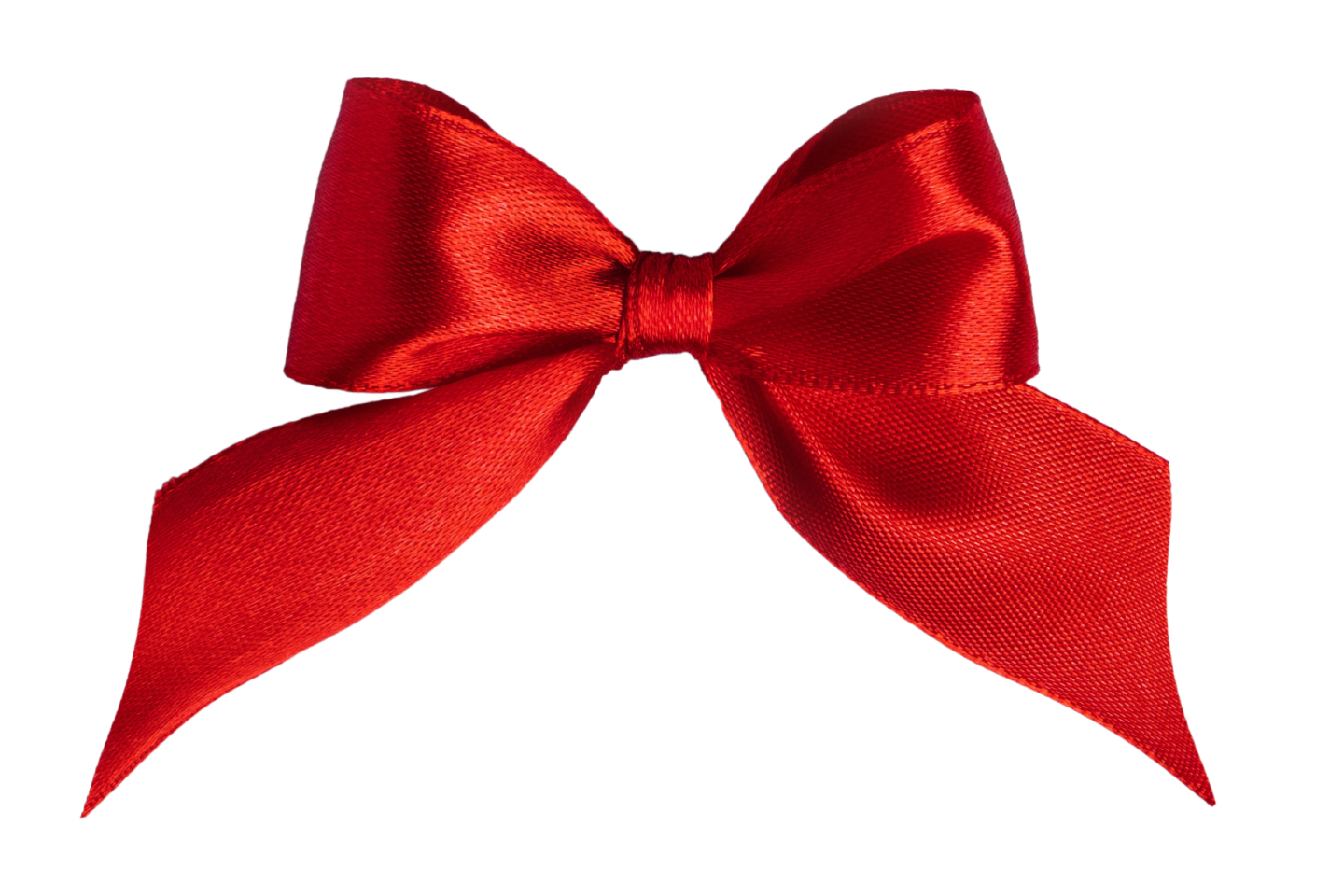 a red bow on a white background