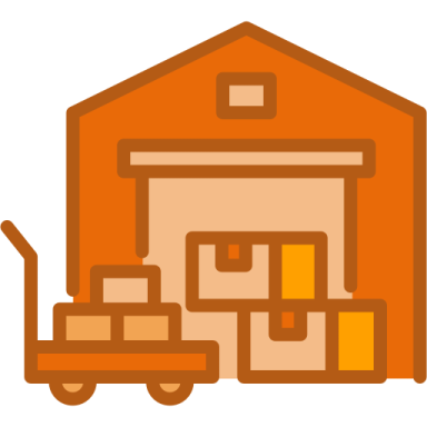 an orange house with a truck in front