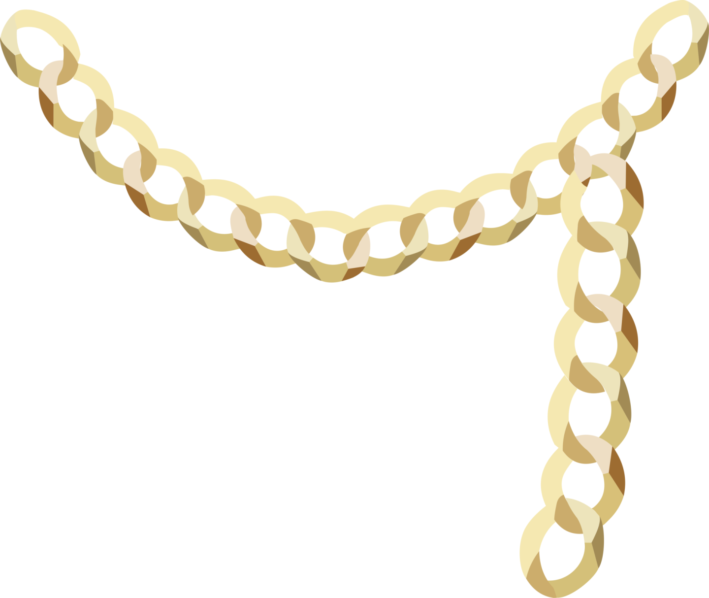 a gold chain with leaves on it