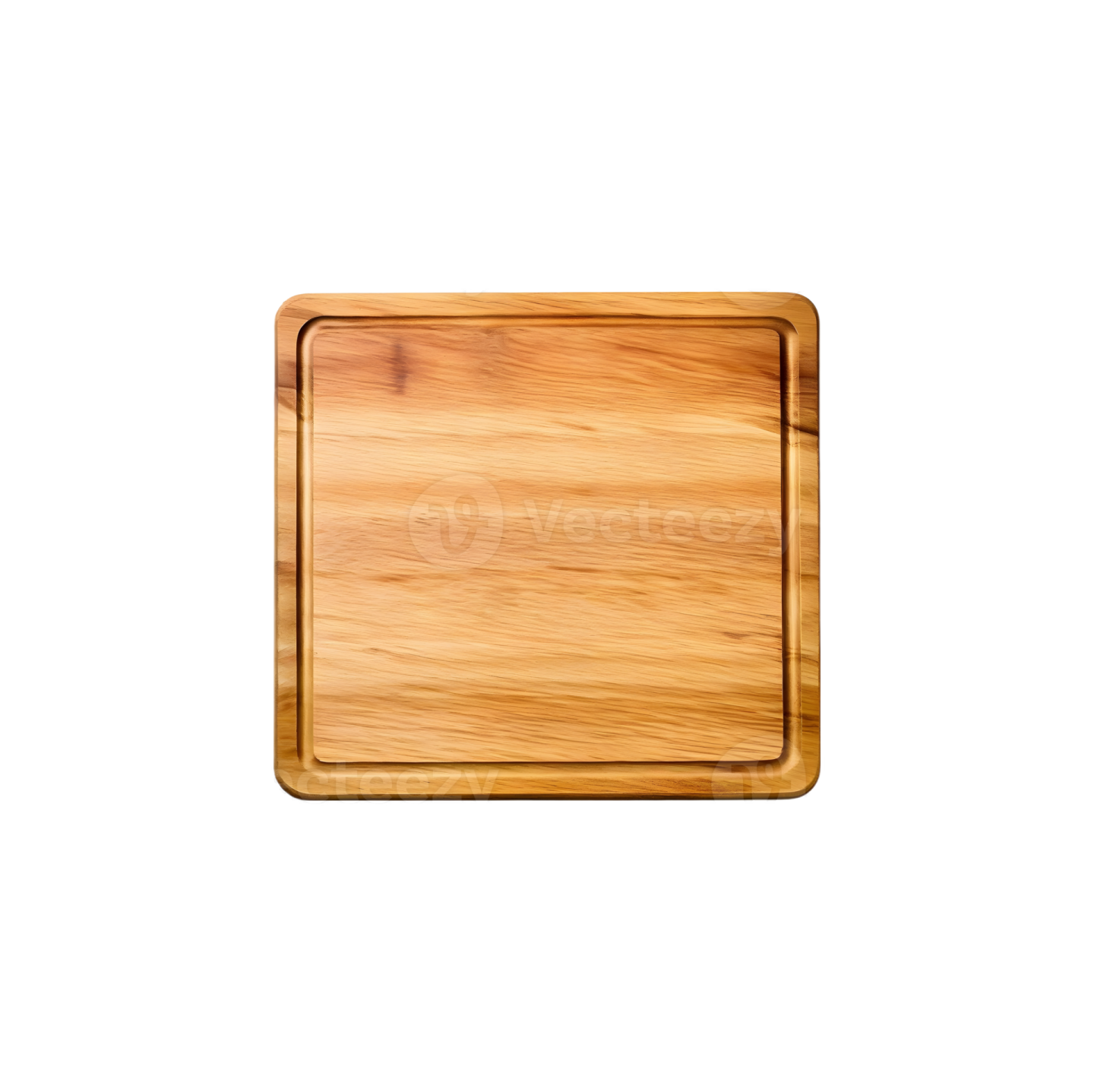 a wooden cutting board on a white background
