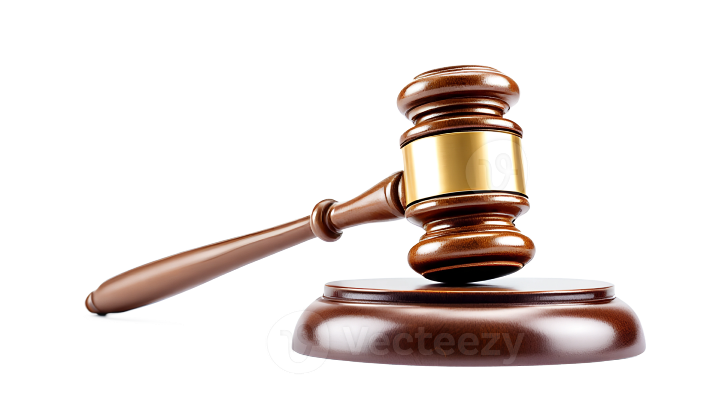 a wooden judge's gavette on a white background