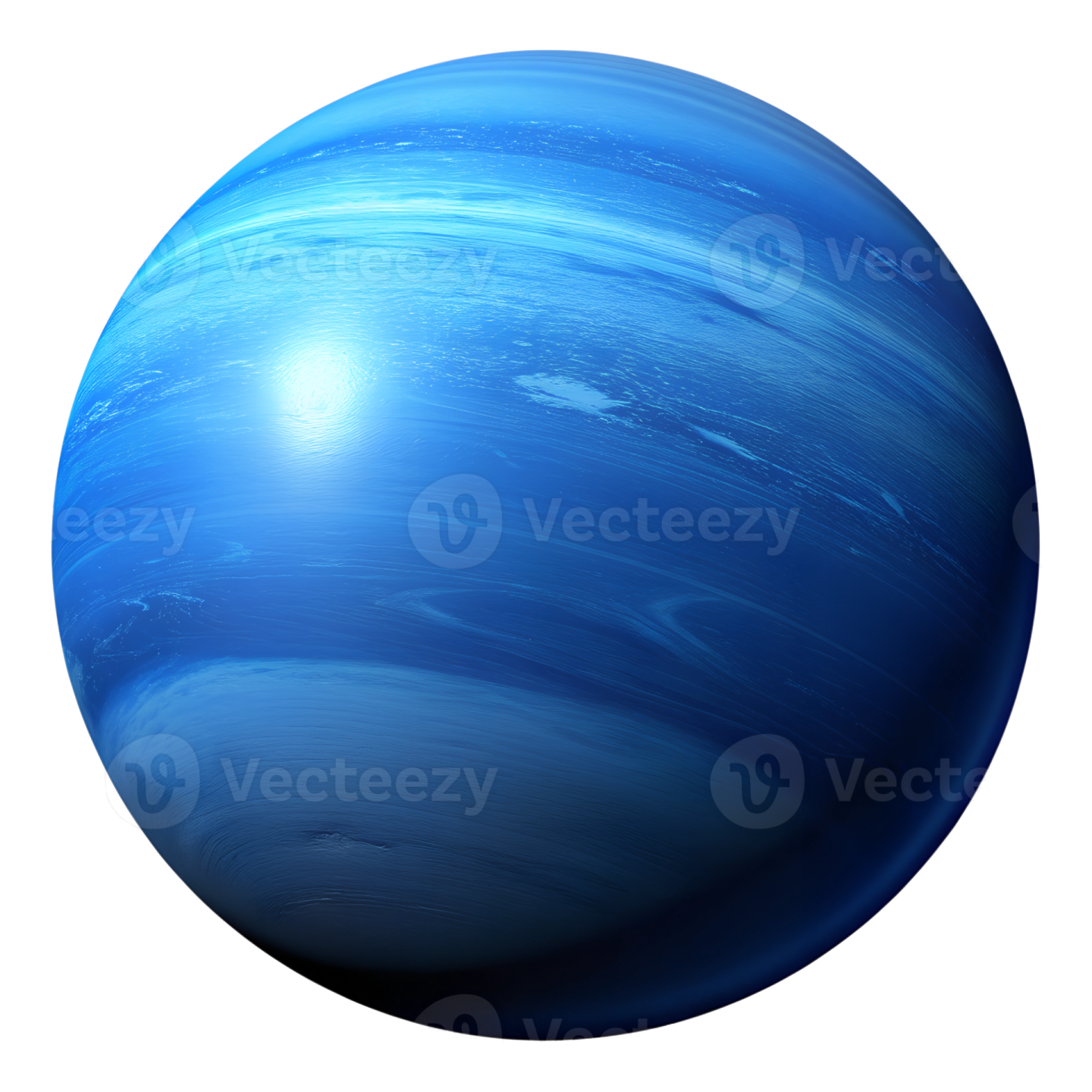 a blue planet on a white background