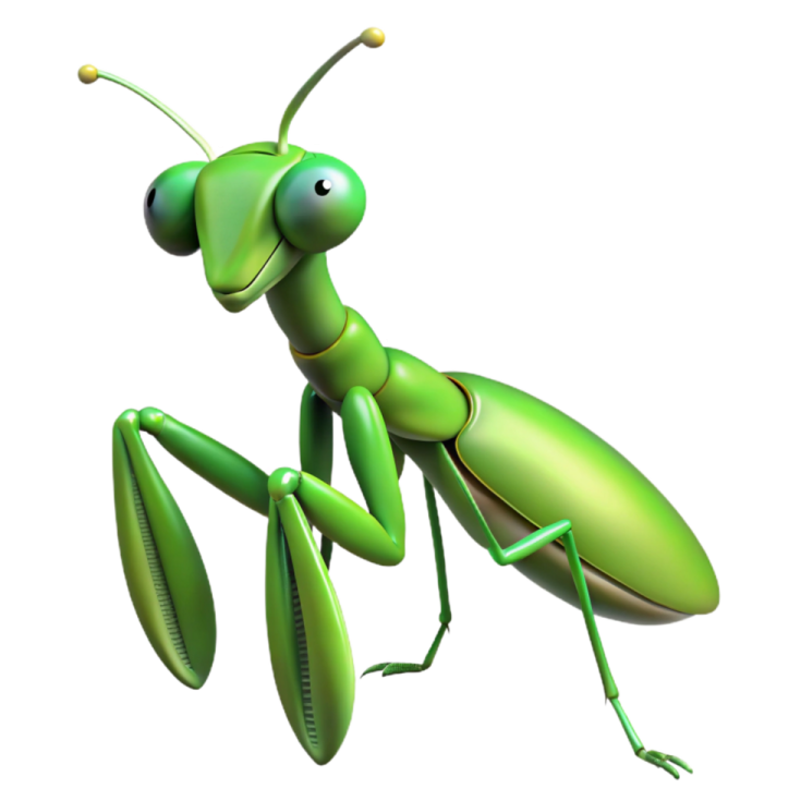 an illustration of a praying mantis