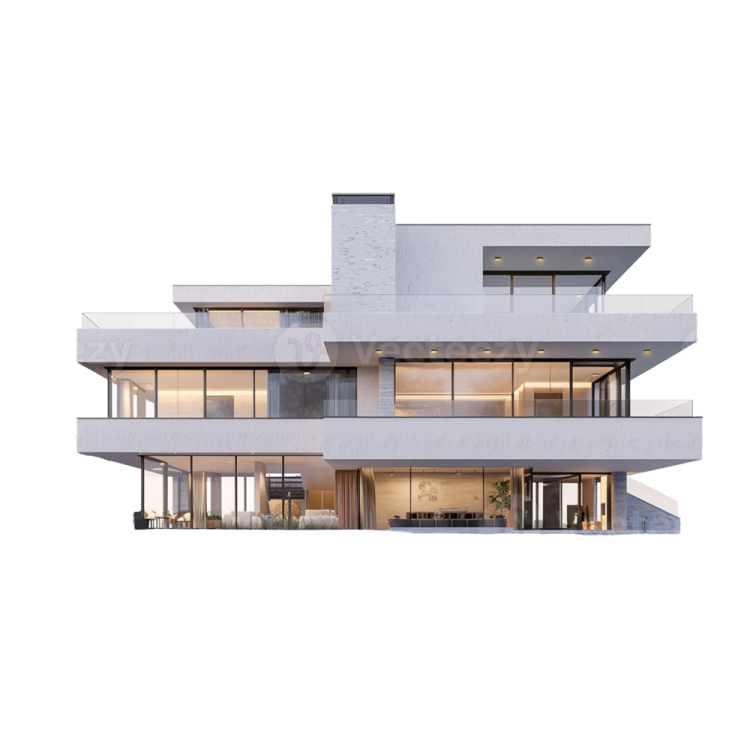 a 3d rendering of a modern house