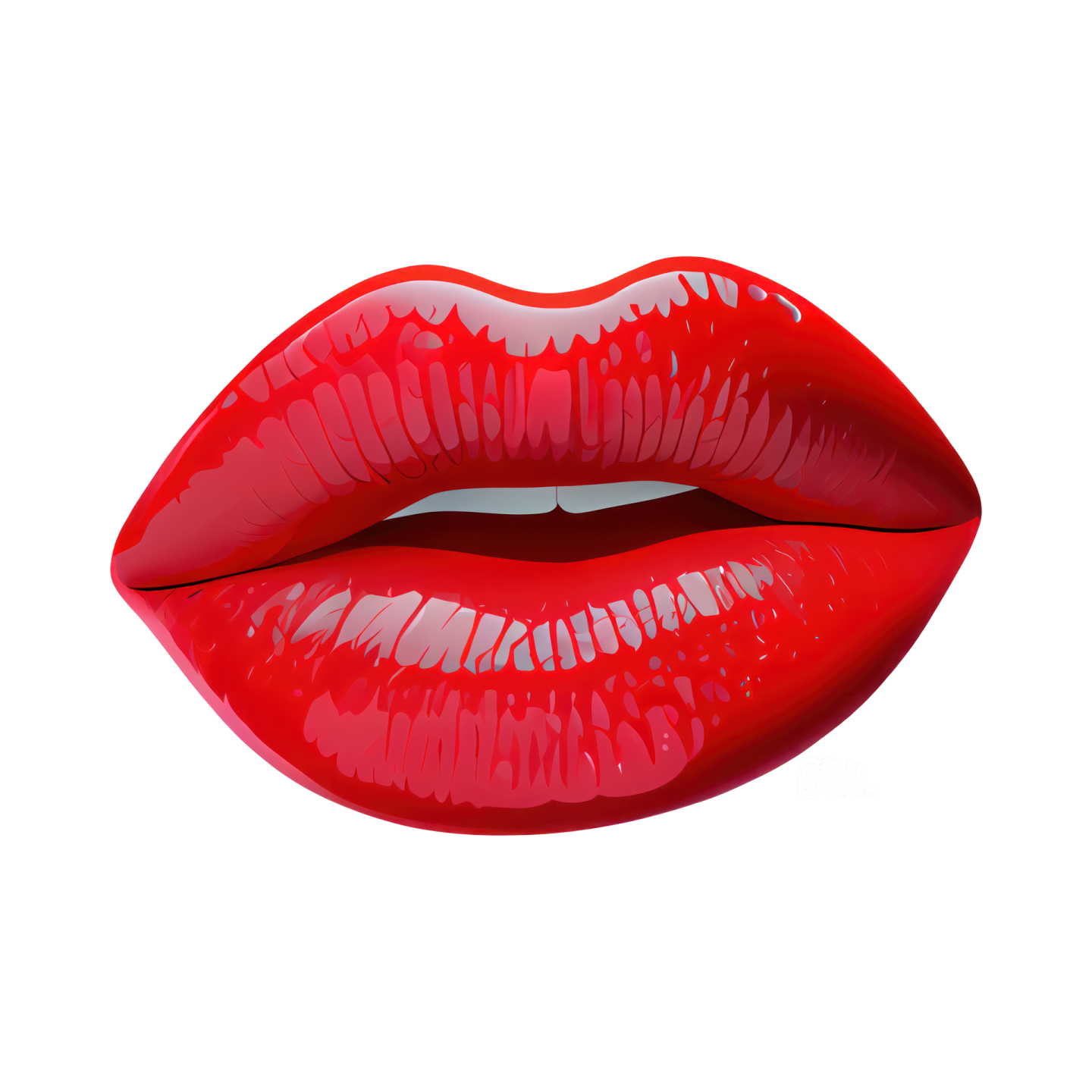 a close up of a red lipstick on a white background