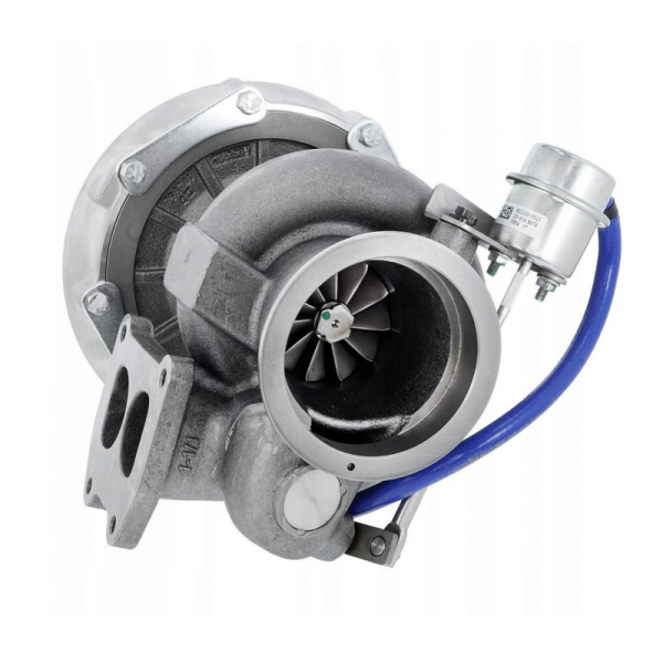 a turbo turbo with a blue hose on the side