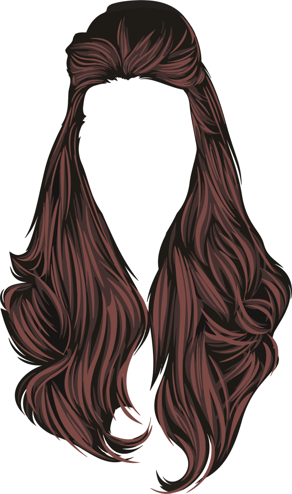 a woman with long hair vector