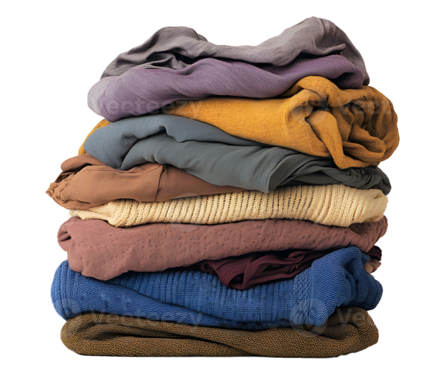 a pile of clothes on a white background