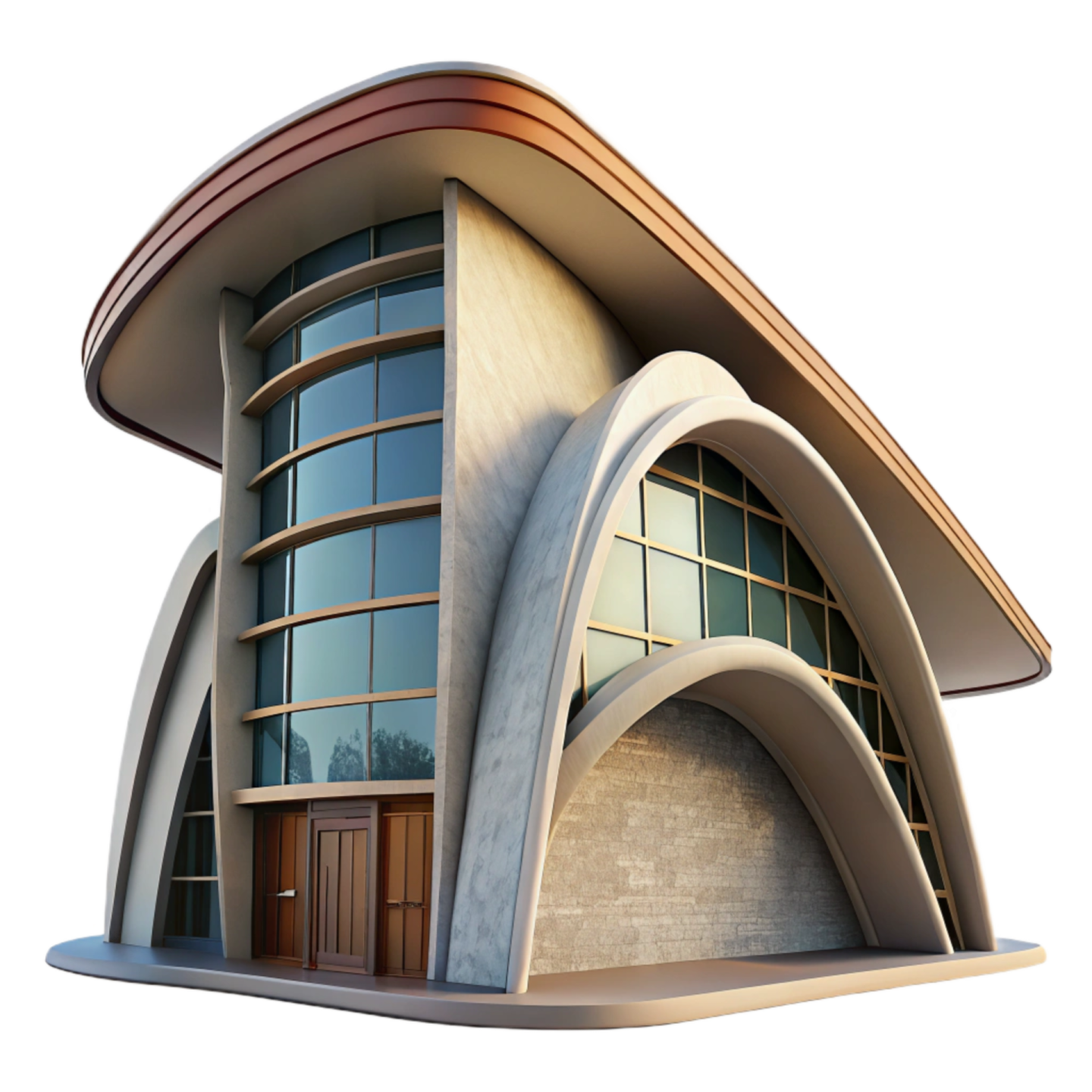 the building is curved