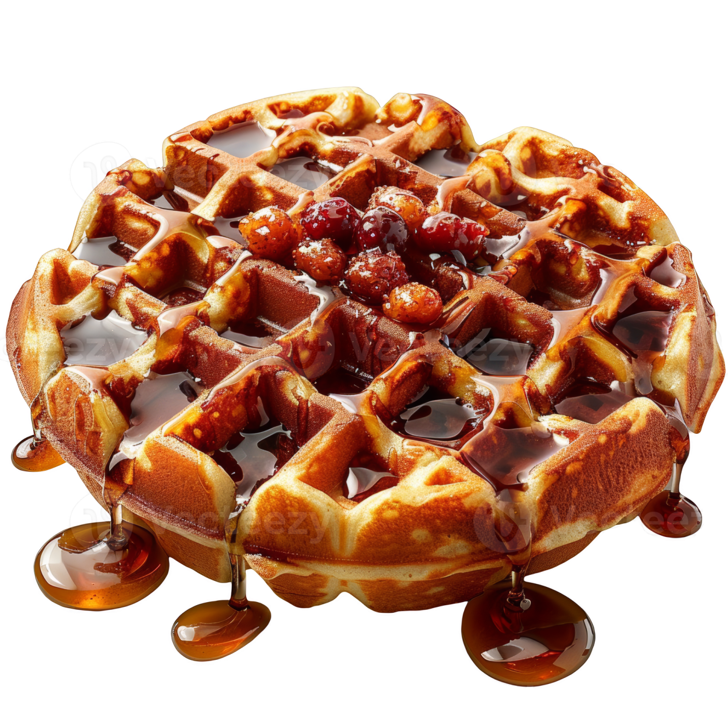 a wa with syrup on top of it