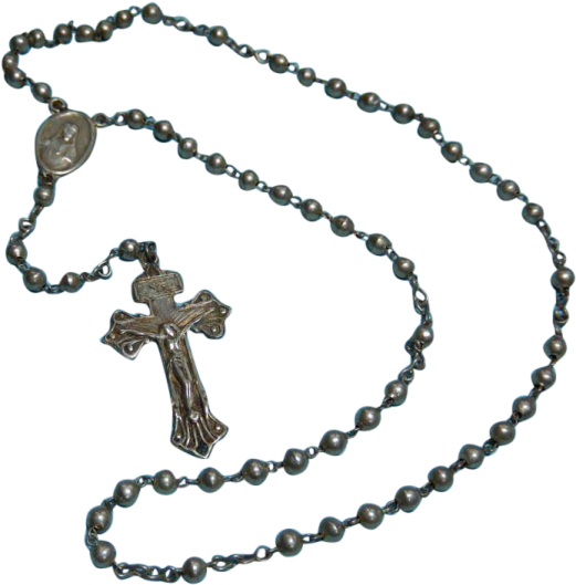 a rosary with a cross on it