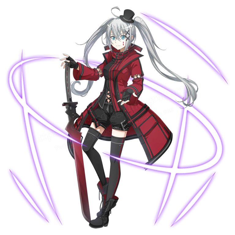 an anime character with long white hair, wearing a red coat and black pants