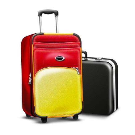 two pieces of luggage on a white background