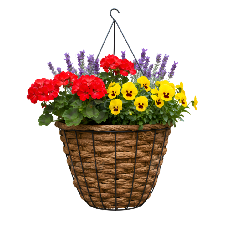 a basket filled with colorful flowers