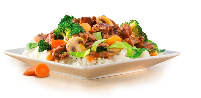 a white bowl filled with meat and vegetables