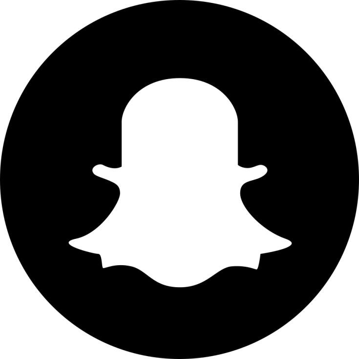 a black and white snap icon