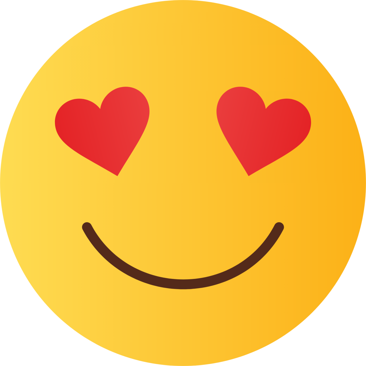 a smiley face with hearts in the eyes
