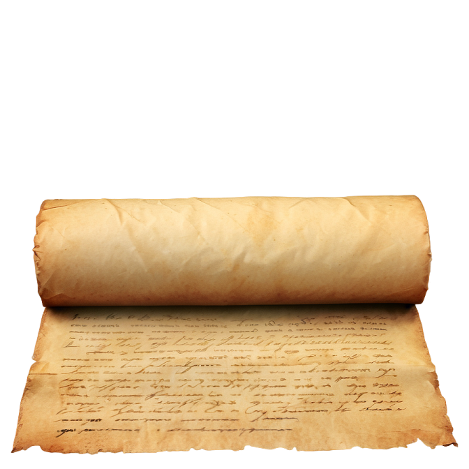 a roll of parchment paper on a white background