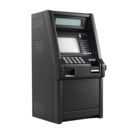 an atm machine on a white background