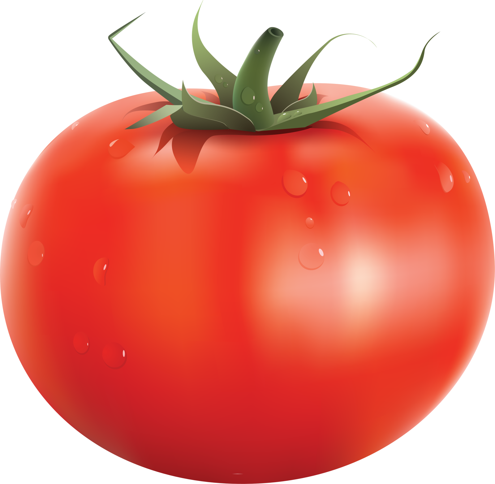 a red tomato with water droplets on it