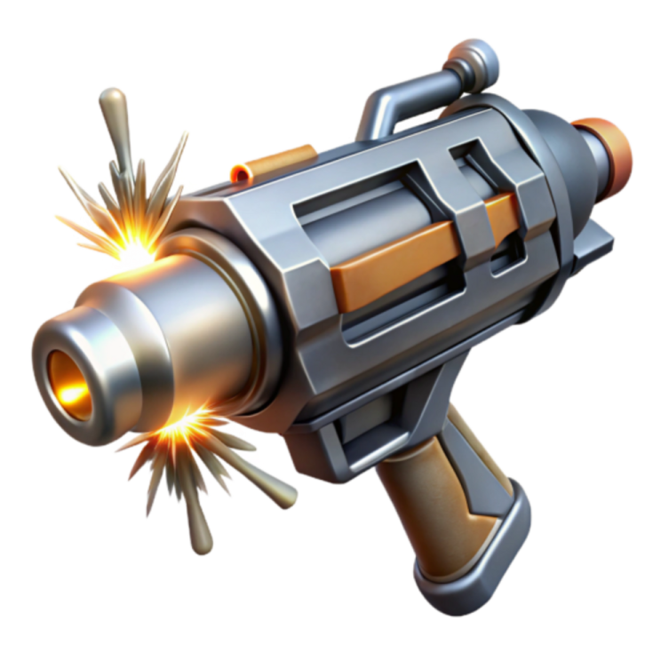 a toy gun with sparks coming out