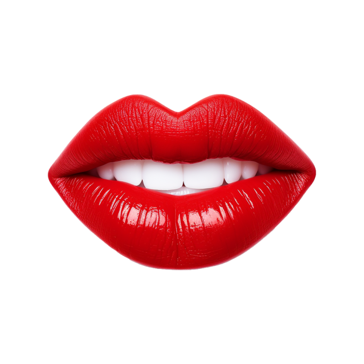 a red lipstick on a white background