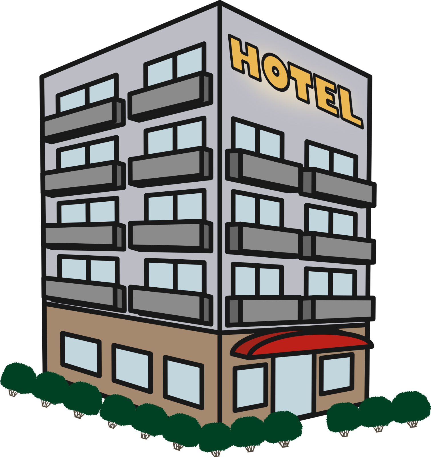 a building with the word hotel on it